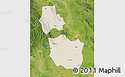 Shaded Relief Map of Jingmen, satellite outside