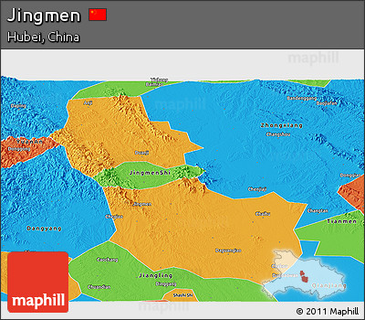 Political Panoramic Map of Jingmen