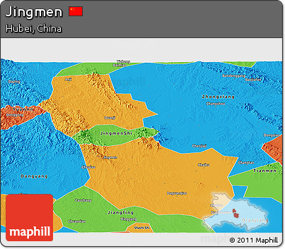 Political Panoramic Map of Jingmen
