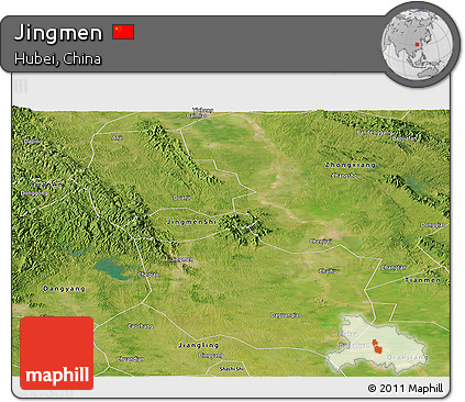 Satellite Panoramic Map of Jingmen
