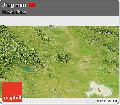 Satellite Panoramic Map of Jingmen