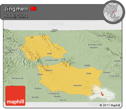 Savanna Style Panoramic Map of Jingmen