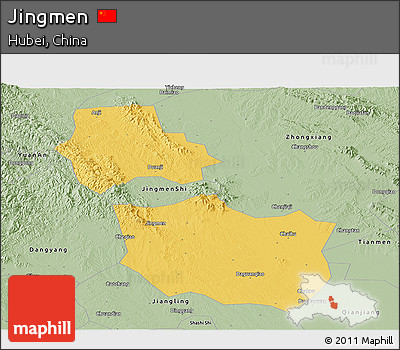 Savanna Style Panoramic Map of Jingmen