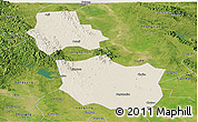 Shaded Relief Panoramic Map of Jingmen, satellite outside