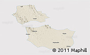 Shaded Relief Panoramic Map of Jingmen, single color outside