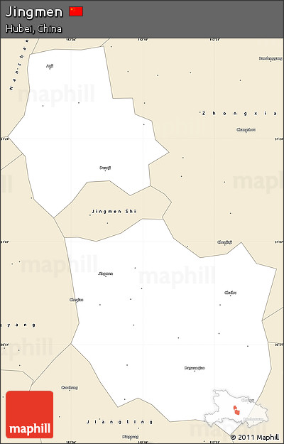 Classic Style Simple Map of Jingmen