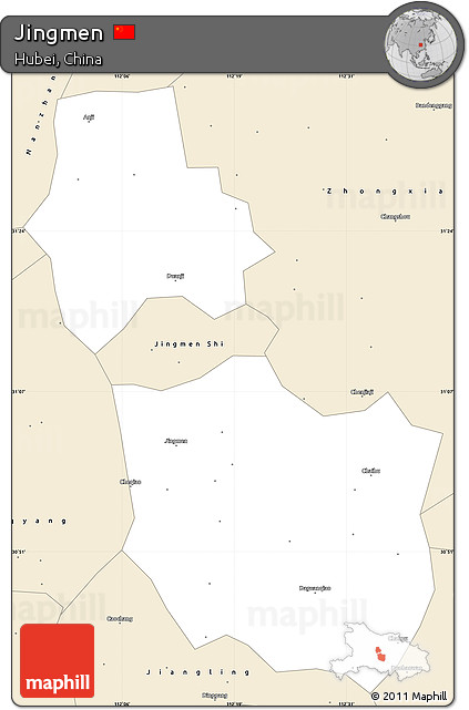 Classic Style Simple Map of Jingmen