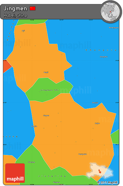 Political Simple Map of Jingmen