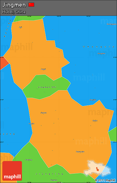 Political Simple Map of Jingmen