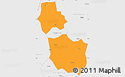 Political Simple Map of Jingmen, single color outside, borders and labels