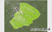 Physical 3D Map of Jingshan, darken, semi-desaturated