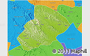 Physical 3D Map of Jingshan, political outside