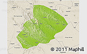 Physical 3D Map of Jingshan, shaded relief outside