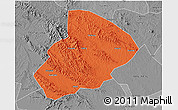 Political 3D Map of Jingshan, desaturated