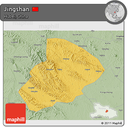 Savanna Style 3D Map of Jingshan