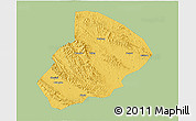 Savanna Style 3D Map of Jingshan, single color outside
