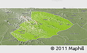 Physical Panoramic Map of Jingshan, semi-desaturated