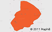 Political Simple Map of Jingshan, cropped outside