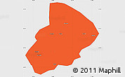 Political Simple Map of Jingshan, single color outside