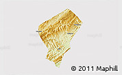 Physical 3D Map of Laifeng, cropped outside