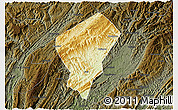 Physical 3D Map of Laifeng, darken