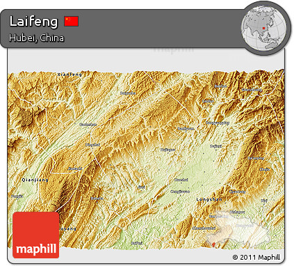 Physical 3D Map of Laifeng