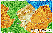 Physical 3D Map of Laifeng, political outside