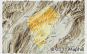 Physical 3D Map of Laifeng, semi-desaturated