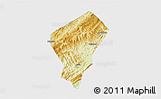 Physical 3D Map of Laifeng, single color outside