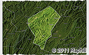 Satellite 3D Map of Laifeng, darken