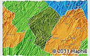 Satellite 3D Map of Laifeng, political outside