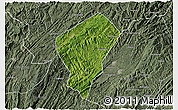 Satellite 3D Map of Laifeng, semi-desaturated