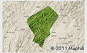 Satellite 3D Map of Laifeng, shaded relief outside