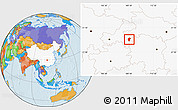 Political Location Map of Laifeng, highlighted country
