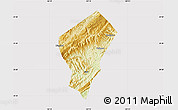 Physical Map of Laifeng, cropped outside
