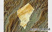 Physical Map of Laifeng, darken