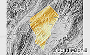 Physical Map of Laifeng, desaturated