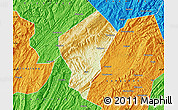Physical Map of Laifeng, political outside