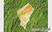 Physical Map of Laifeng, satellite outside
