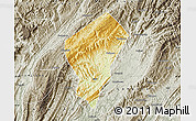 Physical Map of Laifeng, semi-desaturated