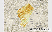 Physical Map of Laifeng, shaded relief outside