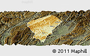 Physical Panoramic Map of Laifeng, darken
