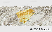 Physical Panoramic Map of Laifeng, lighten, semi-desaturated