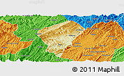 Physical Panoramic Map of Laifeng, political outside