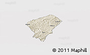 Shaded Relief Panoramic Map of Laifeng, cropped outside