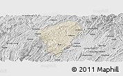 Shaded Relief Panoramic Map of Laifeng, desaturated