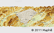 Shaded Relief Panoramic Map of Laifeng, physical outside