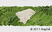 Shaded Relief Panoramic Map of Laifeng, satellite outside