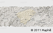 Shaded Relief Panoramic Map of Laifeng, semi-desaturated