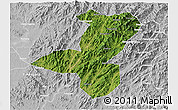 Satellite 3D Map of Luotian, lighten, desaturated